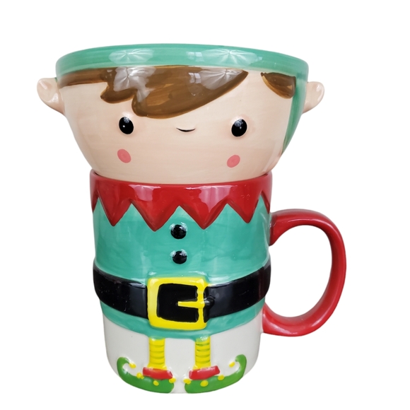 Global Design Connections Christmas Elf Mug & Bowl Set 2023 TJ Maxx ~ Pre-Owned - Picture 8 of 14